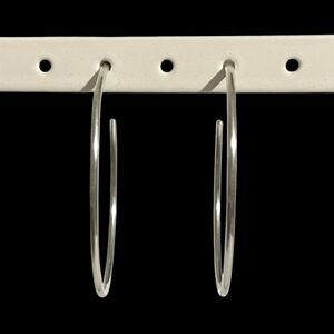 VTG 925 Sterling Silver Earrings Large Hoops Pierced 1.75" Signed IBB TH 2.87g